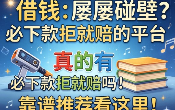 急需用钱却屡屡碰壁?真的有借钱必下款拒就赔的平台吗?靠谱推荐看这里!