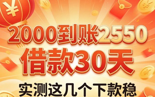 揭秘3000到账2550借款30天2026,实测这几个下款稳