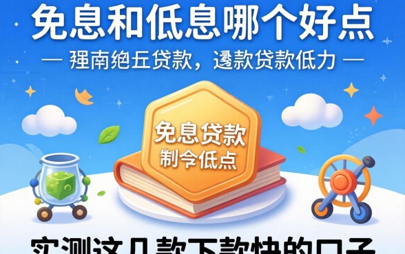贷款免息和低息哪个好点？实测这几款下款快的口子