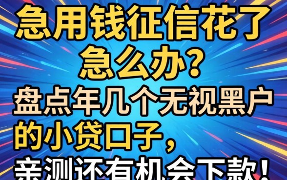 急用钱征信花了怎么办？盘点2026年几个无视黑户的小贷口子，亲测还有机会下款！