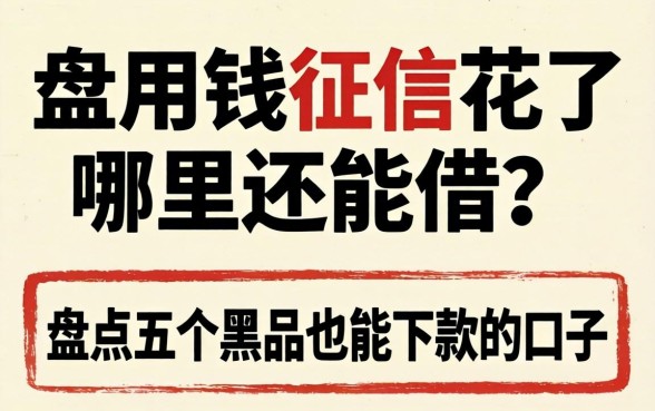 急用钱征信花了哪里还能借？盘点五个黑户也能下款的口子