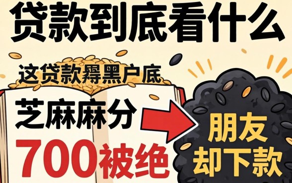 我芝麻分700被拒,朋友黑户却下款,这贷款到底看什么