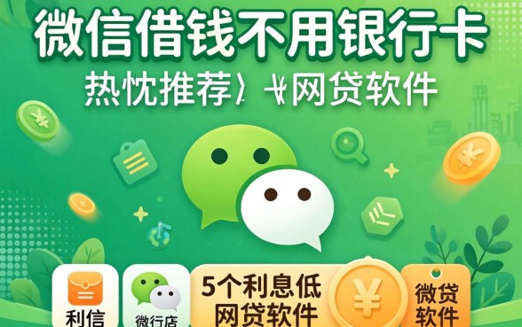 微信借钱不用银行卡，热忱推荐5个利息低的网贷软件