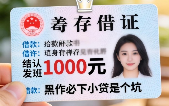 我试过只用身份证借款，结果发现1000元黑户必下小贷是个坑
