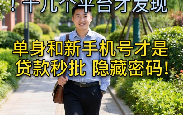 我试了十几个平台才发现，单身和新手机号才是贷款秒批的隐藏密码