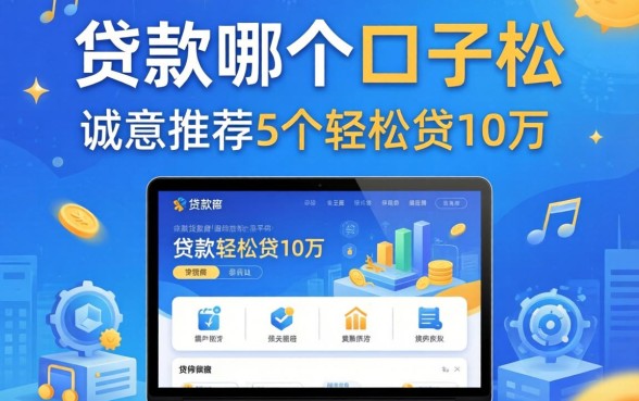 贷款哪个口子松，诚意推荐5个轻松贷10万的平台