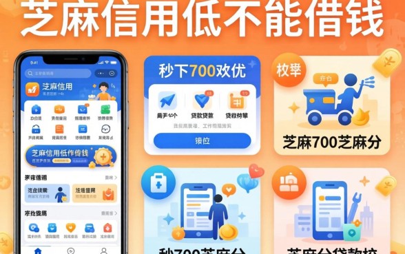 芝麻信用低不能借钱，枚举五个秒下700芝麻分贷款软件