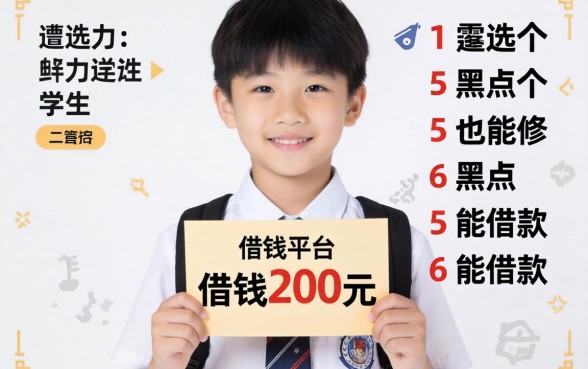 学生怎么借钱200元16岁，遴选5个黑户也能借款的平台