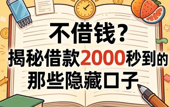 急需用钱？揭秘2026借款2000秒到的那些隐藏口子