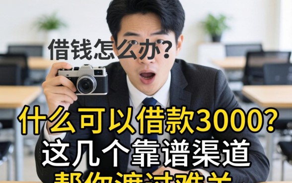 急需用钱怎么办？什么可以借款3000？这几个靠谱渠道帮你渡过难关