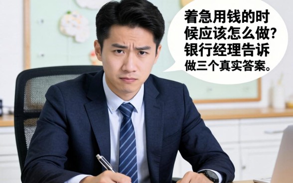 特别着急用钱的时候应该怎么做？银行经理告诉你三个真实答案