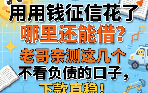 急用钱征信花了哪里还能借？老哥亲测这几个不看负债的口子，下款真稳！