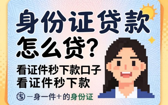 没身份证贷款怎么贷？分享几个不看证件秒下款的口子