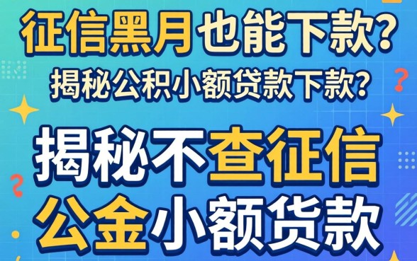 无视征信黑户也能下款？揭秘不查征信的公积金小额贷款