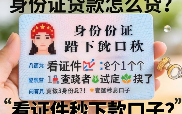 没身份证贷款怎么贷？分享几个不看证件秒下款的口子