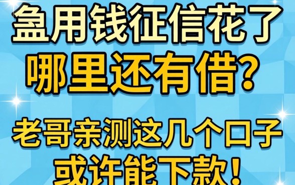 急用钱征信花了哪里还能借？老哥亲测这几个口子或许能下款！