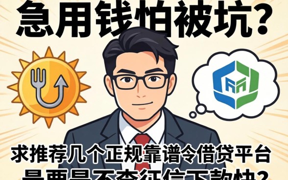急用钱怕被坑？求推荐几个正规靠谱的借贷平台，最好是不查征信下款快的！