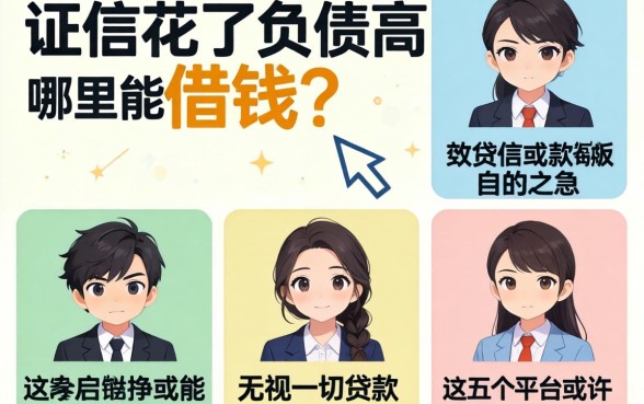 征信花了负债高哪里能借钱？无视一切贷款2026真的存在吗？这五个平台或许能解燃眉之急