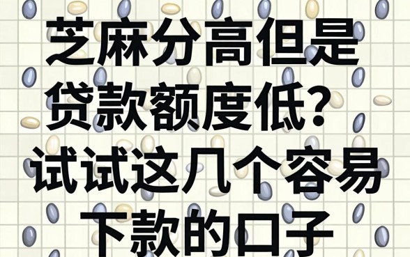 芝麻分高但是贷款额度低？试试这几个容易下款的口子